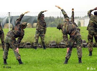 German soldiers stretching 
Photo: dpa