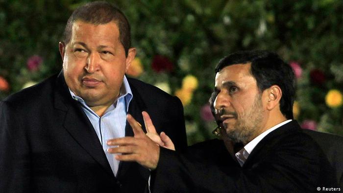 Chávez (left) and Iran's President Mahmoud Ahmadinejad REUTERS/Oswaldo Rivas (NICARAGUA - Tags: POLITICS)