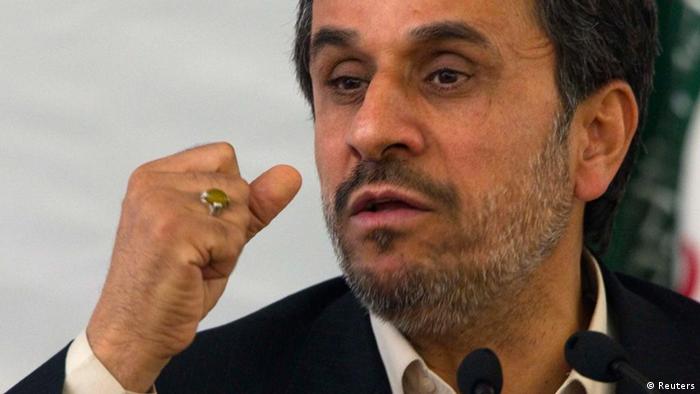 Iranian President Mahmoud Ahmadinejad gestures while speaking at the 25th International Islamic Unity Conference in Tehran February 8, 2012. REUTERS/Morteza Nikoubazl (IRAN - Tags: POLITICS RELIGION)