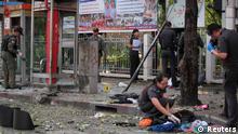 صحنه‌ای از انفجار تروریستی سه‌شنبه (۱۴ فوریه) در بانکوک