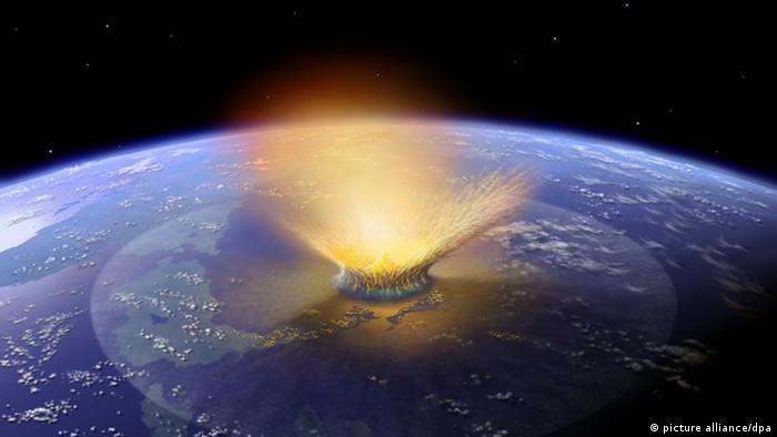 Illustration Asteroideneinschlag auf der Erde