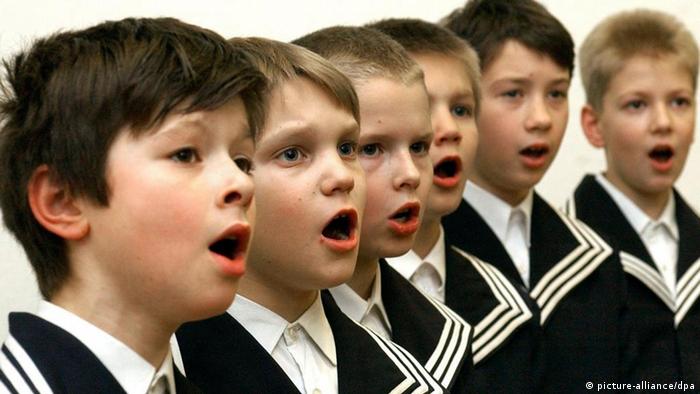 A row of Thomas choir singers