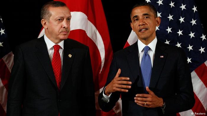 U.S. President Barack Obama (R) speaks next to Turkey's Prime Minister Recep Tayyip Erdogan (photo: REUTERS/Larry Downing)