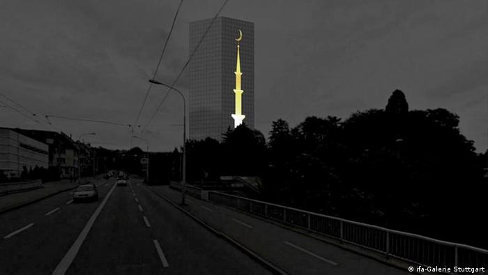 Projeto de edifício com minarete em Zurique, Suíça