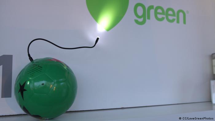 Green soccer ball lamp