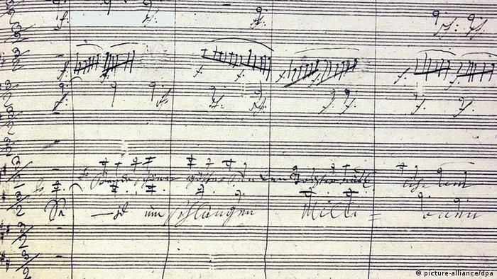 Facsímil de la partitura original de la Novena Sinfonía de Beethoven