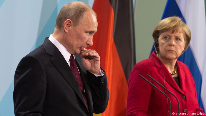 German Chancellor Angela Merkel and Russian President Valdimir Putin in Berlin (Photo: dpa)