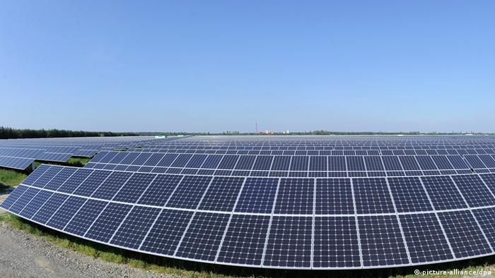 A huge solar park in Senftenberg, Germany Copyright: Bernd Settnik dpa/lbn 