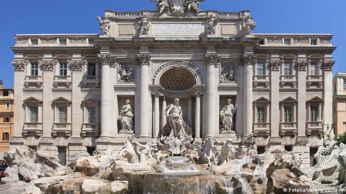 The famous Trevi fountain in Rome