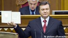 Ukrainian President Viktor Yanukovych attends his inauguration in Ukrainian parliament in Kyiv