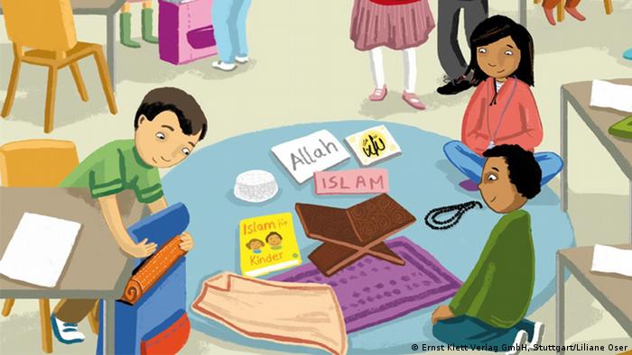 Картинка из нового учебника для детей-мусульман 