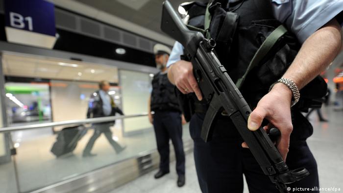 Police patrol at a German airport