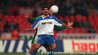Ali Daei, playing for Arminia Bielefeld on 28.02.98. (Photo by Mark Sandten/Bongarts/Getty Images)