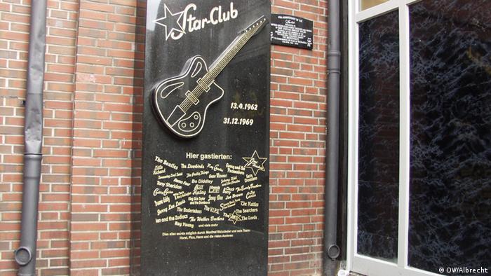 A plaque marking the site of the legendary Star Club in Hamburg