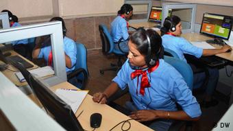 Women at a call center in India (Photo: Suhail Waheed)