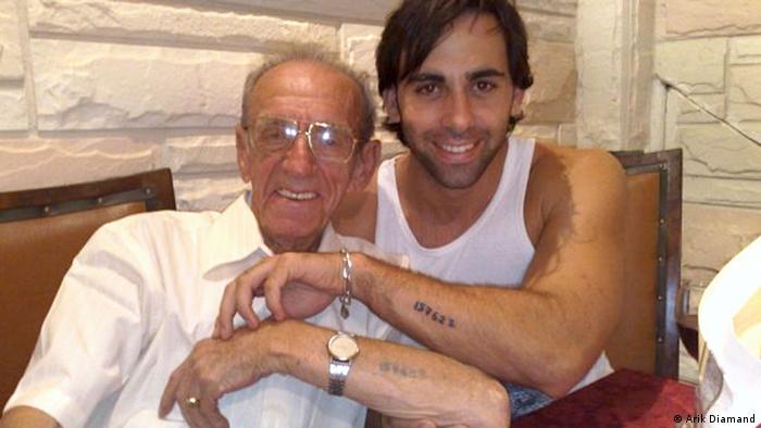 Arik Diamand and his grandfather Yosef Diamand in 2008