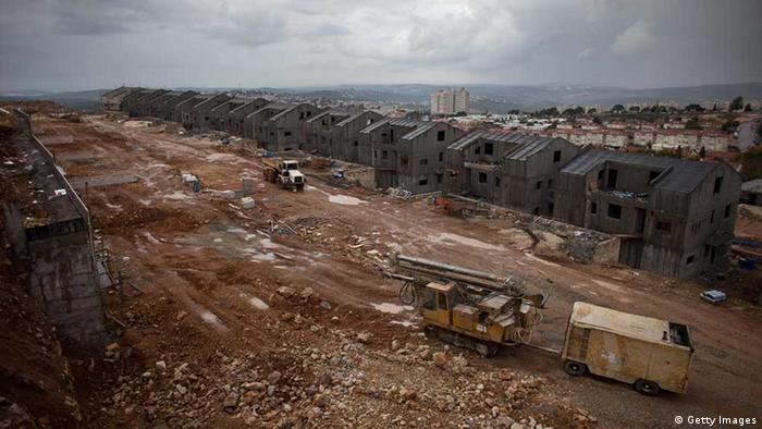 New housing under construction on December 4, 2012 in the West Bank Jewish settlement of Ariel. (Photo by Uriel Sinai/Getty Images) 