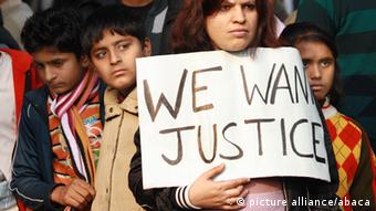 Anti-rape protesters at Jantar Mantar in New Delhi, India on January 1, 2013