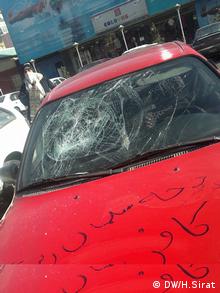 شعارهای تهدیدآمیز روی اتومبیل تقی بختیاری