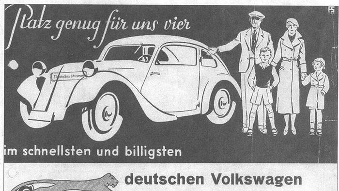 Реклама народного автомобиля Йозефа Ганса