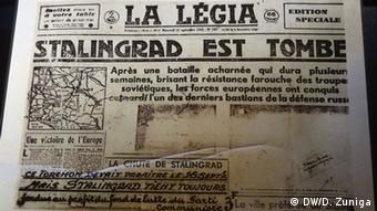 Французская газета, первая полоса которой посвящена Сталинградской битве