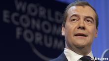 Russia's Prime Minister Dmitry Medvedev in Davos (photo: REUTERS/Denis Balibouse)