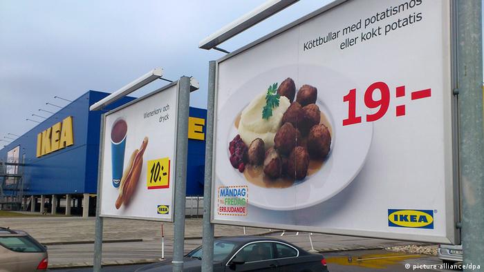 Advertising for Ikea meat balls in an Ikea store car park, in Malmo, Sweden (Photo: EPA/JOHANNES CLERIS SWEDEN OUT)