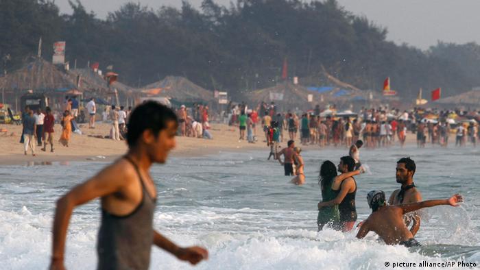 Tourists play on the Baga Beach in Goa, India, a popular destination among Indian and foreign tourists (Photo: AP Photo/ Rajesh Kumar Singh, File) 