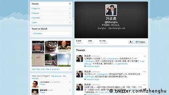 Screenshot Feng Zhenghu Bobs https://twitter.com/fzhenghu Quelle: Twitter Aufgenommen um 16.20 am 3.4.2013 Zulieferer: Tian Miao