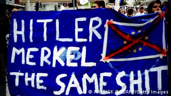 Συγκρίσεις της Μέρκελ με τον Χίτλερ έκαναν και Κύπριοι διαδηλωτές