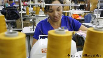 Worker in a textile factory. 