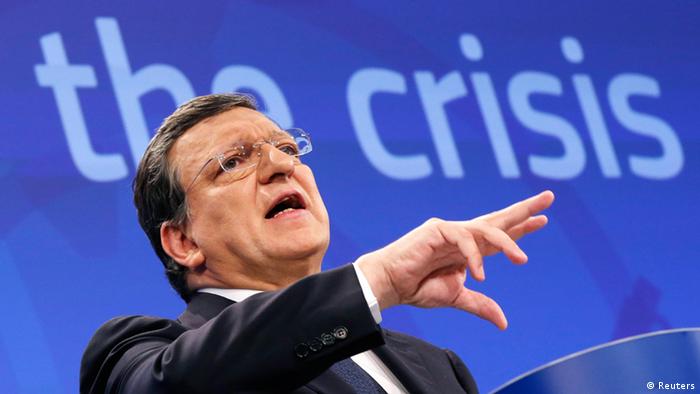 European Commission President Jose Manuel Barroso gestures as he addresses a news conference in Brussels
