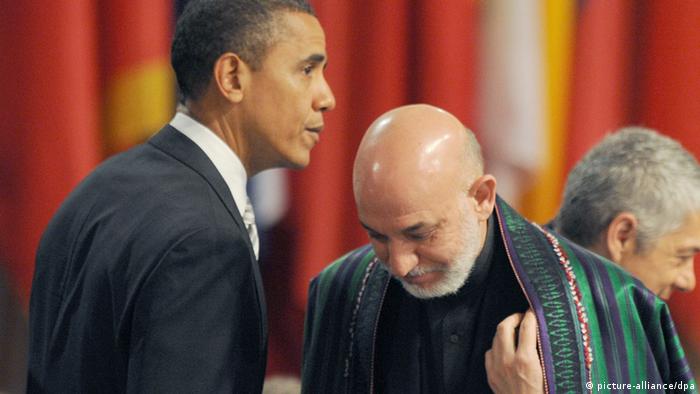 US President Barack Obama (L) and Afghan President Hamid Karzai (Photo: Rainer Jensen dpa +++(c) dpa - Bildfunk+++)