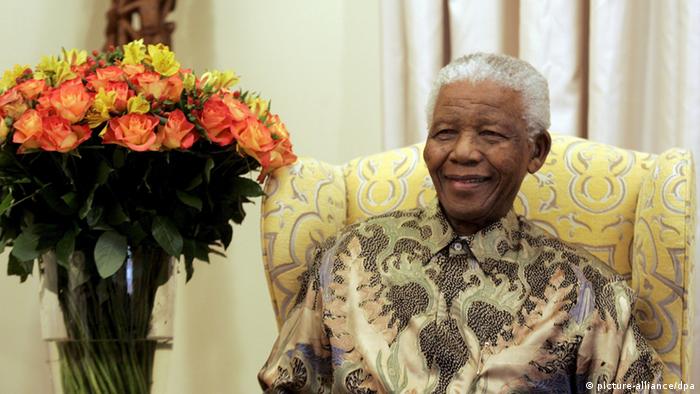 Former South Africa's President Nelson Mandela is pictured during an interview with the media at is house in Qunu, South Africa,18 July 2008. Mandela, the anti-apartheid icon spend his 90th birthday at home in Qunu with his family, and the whole village is celebrating EPA/THEMBA HADEBE 