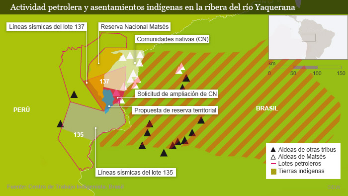 Los matsés o mayorunas brasileños habitan en la Reserva del Valle del Javarí para pueblos indígenas no contactados, demarcada en 1988 tras una campaña de Survival Internacional.