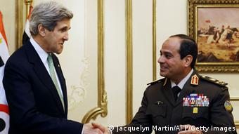 Egypt Abdel Fattah el-Sissi and US Secretary of State John Kerry