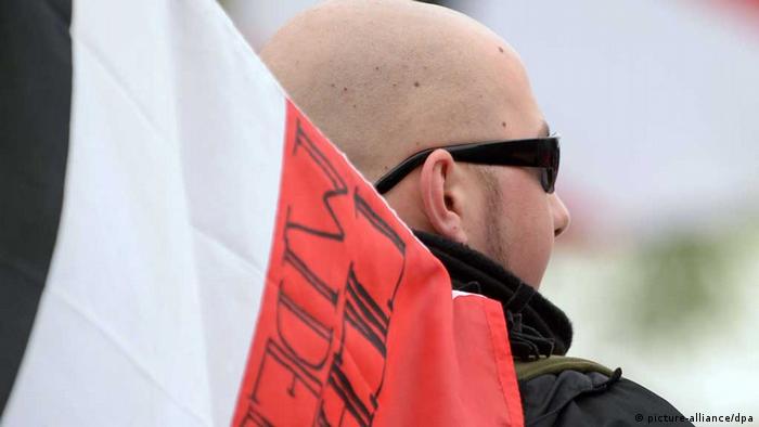 A right-wing demonstrator in Germany
Photo: Peter Steffen/dpa