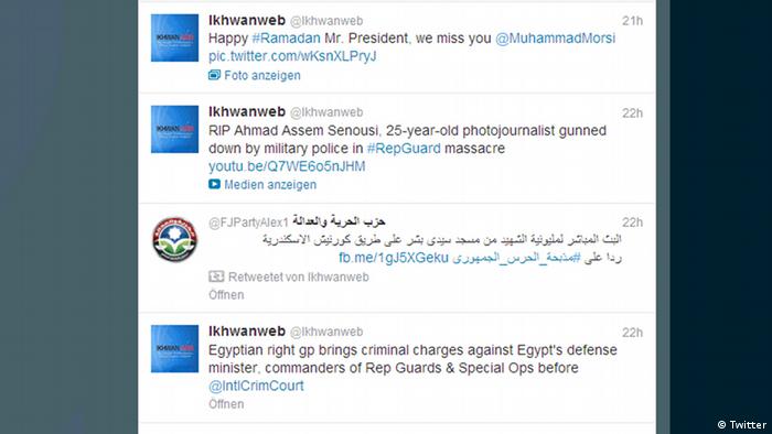 Titel: Twitter Social Media der Muslimbrüder in Ägypten gegen das Militär.
Zulieferer: Diana Hodali