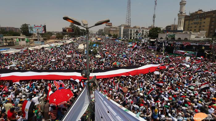 Demonstran para pendukung presiden yang digulingkan, Mursi
