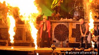 Heino and Rammstein on stage at Germany's Wacken festival for metal music
(c) Carsten Rehder/dpa
