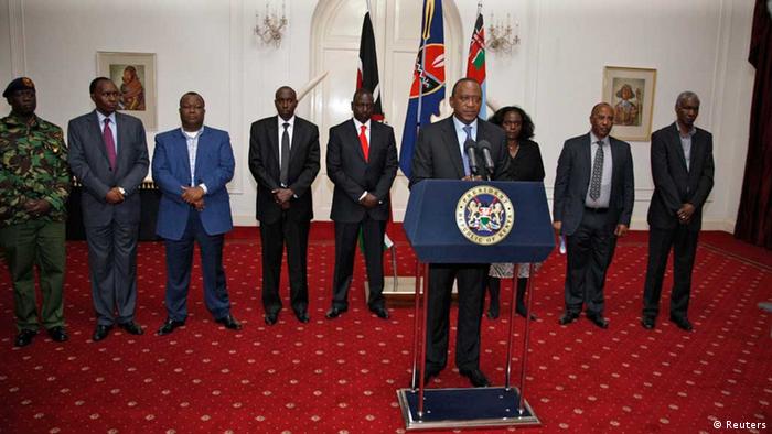 Uhuru Kenyatta and members of his cabinet