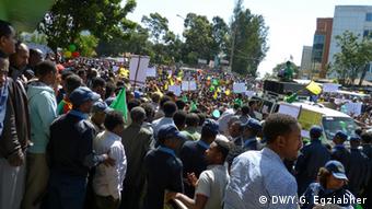 Demonstration der äthiopischen Oppositions-Partei am 29.09.2013. zugeliefert von: Lidet Abebe copyright: DW/Y.G. Egziabher 