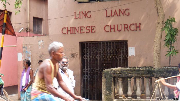 Thema Chinatown in Koltaka einstellen.   Unterschrift: A local Chinese church in Kolkata's China town  Copyright: DW/Murali Krishnan