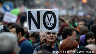 Aπό διαδήλωση στην Ισπανία κατά των μέτρων λιτότητας