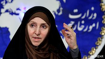مرضیه افخم، سخنگوی وزارت امور خارجه نقض حقوق بشر در ایران را رد می‌کند