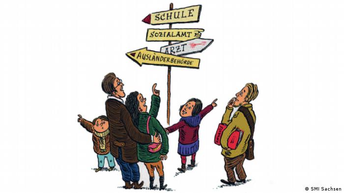 Comic-Knigge für Asylbewerber Sachsen