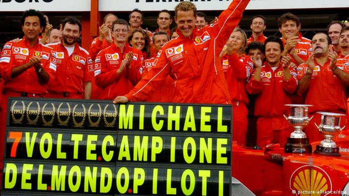 میشائیل شوماخر هفت بار قهرمان مسابقات اتومبیل‌رانی فرمول یک شده است