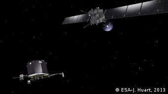 Στις 2 Μαΐου 2004 το διαστημικό όχημα προσεδάφισης Philae ξεκίνησε το διαστημικό του ταξίδι προσαρμοσμένο στο σώμα του μη επανδρωμένου διαστημοπλοίου Rosetta