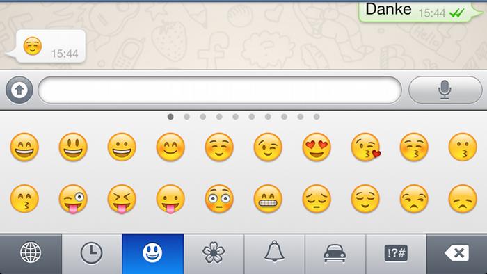 Screenshot von Emojis auf einem Smartphone