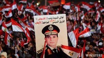Ägypten Demonstration Plakat General Abdel Fattah al-Sisi